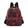 thumbnail image 1 of JIALIOU Mini Backpack Purse for Women Quilted Casual Daypack Small Travel Shoulder Bag, Red Black Pixel Cyberpunk Cityscape, 1 of 7
