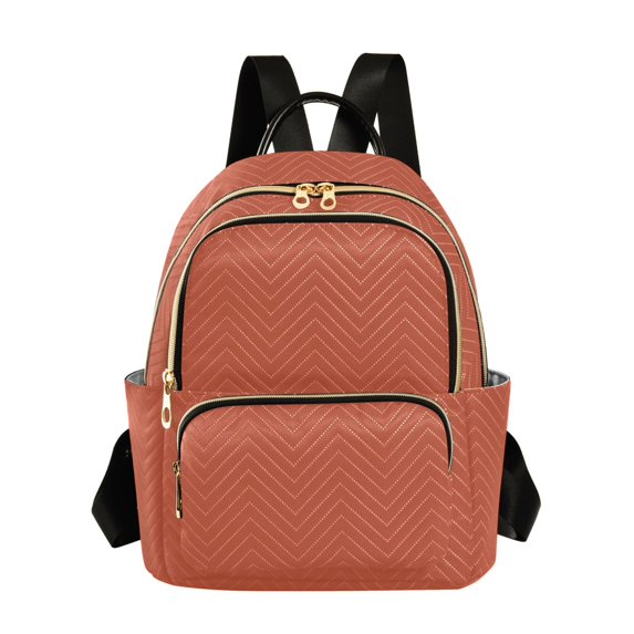 JIALIOU Mini Backpack Purse for Women Quilted Casual Daypack Small Travel Shoulder Bag, Rust Red