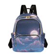 thumbnail image 1 of JIALIOU Mini Backpack Purse for Women Quilted Casual Daypack Small Travel Shoulder Bag, Sky with Clouds and Full Moon, 1 of 7
