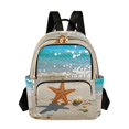 thumbnail image 1 of JIALIOU Mini Backpack Purse for Women Quilted Casual Daypack Small Travel Shoulder Bag, Starfish Stand on Beach, 1 of 7