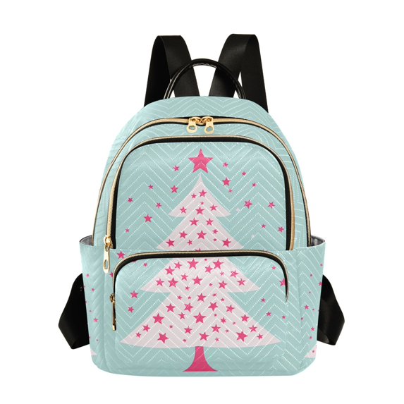 JIALIOU Mini Backpack Purse for Women Quilted Casual Daypack Small Travel Shoulder Bag, Starry Christmas Tree