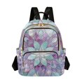 thumbnail image 1 of JIALIOU Mini Backpack Purse for Women Quilted Casual Daypack Small Travel Shoulder Bag, Violet Floral Stained Glass, 1 of 7