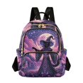 thumbnail image 1 of JIALIOU Mini Backpack Purse for Women Quilted Casual Daypack Small Travel Shoulder Bag, Wizard Cat with Moon, 1 of 7