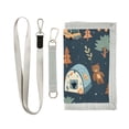 thumbnail image 1 of JIALIOU Nylon Trifold Card Wallet with ID Window Zipper Pocket for Men Women Teen Bear Tree Car Tents, 1 of 7