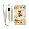 thumbnail image 1 of JIALIOU Nylon Trifold Card Wallet with ID Window Zipper Pocket for Men Women Teen Bees and Honey, 1 of 7