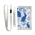 thumbnail image 1 of JIALIOU Nylon Trifold Card Wallet with ID Window Zipper Pocket for Men Women Teen Blue Flower Easter Bunny Silhouette, 1 of 7