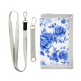 thumbnail image 1 of JIALIOU Nylon Trifold Card Wallet with ID Window Zipper Pocket for Men Women Teen Blue White Porcelain with Roses, 1 of 7