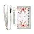 thumbnail image 1 of JIALIOU Nylon Trifold Card Wallet with ID Window Zipper Pocket for Men Women Teen Bunny Ears Flower, 1 of 7