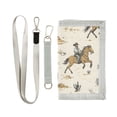 thumbnail image 1 of JIALIOU Nylon Trifold Card Wallet with ID Window Zipper Pocket for Men Women Teen Cactus Cowboy Horse, 1 of 7