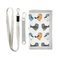 thumbnail image 1 of JIALIOU Nylon Trifold Card Wallet with ID Window Zipper Pocket for Men Women Teen Cartoon Birds and Dots, 1 of 7