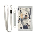 thumbnail image 1 of JIALIOU Nylon Trifold Card Wallet with ID Window Zipper Pocket for Men Women Teen Cartoon Golden Retriever, 1 of 7