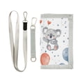 thumbnail image 1 of JIALIOU Nylon Trifold Card Wallet with ID Window Zipper Pocket for Men Women Teen Cartoon Koala with Balloon, 1 of 7