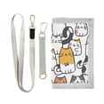 thumbnail image 1 of JIALIOU Nylon Trifold Card Wallet with ID Window Zipper Pocket for Men Women Teen Cartoon Line Cats, 1 of 7