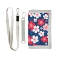 thumbnail image 1 of JIALIOU Nylon Trifold Card Wallet with ID Window Zipper Pocket for Men Women Teen Colorful Cherry Blossoms, 1 of 7