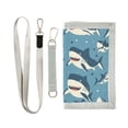 thumbnail image 1 of JIALIOU Nylon Trifold Card Wallet with ID Window Zipper Pocket for Men Women Teen Cute Cartoon Sharks, 1 of 7