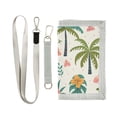 thumbnail image 1 of JIALIOU Nylon Trifold Card Wallet with ID Window Zipper Pocket for Men Women Teen Cute Flamingo Palm Tree Flower, 1 of 7