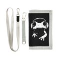 thumbnail image 1 of JIALIOU Nylon Trifold Card Wallet with ID Window Zipper Pocket for Men Women Teen Cute Frog Wearing Headphones, 1 of 7