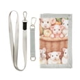 thumbnail image 1 of JIALIOU Nylon Trifold Card Wallet with ID Window Zipper Pocket for Men Women Teen Cute Pigs and Fruits, 1 of 7
