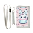 thumbnail image 1 of JIALIOU Nylon Trifold Card Wallet with ID Window Zipper Pocket for Men Women Teen Cute Rabbit in Cupcake, 1 of 7