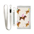 thumbnail image 1 of JIALIOU Nylon Trifold Card Wallet with ID Window Zipper Pocket for Men Women Teen Dachshund with Ice Cream, 1 of 7