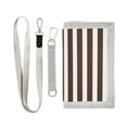 thumbnail image 1 of JIALIOU Nylon Trifold Card Wallet with ID Window Zipper Pocket for Men Women Teen Dark Brown and White Striped, 1 of 7
