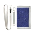 thumbnail image 1 of JIALIOU Nylon Trifold Card Wallet with ID Window Zipper Pocket for Men Women Teen Deep Blue Sparkling and Shining, 1 of 7