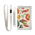 thumbnail image 1 of JIALIOU Nylon Trifold Card Wallet with ID Window Zipper Pocket for Men Women Teen Eggplant Pepper Tomato Broccoli, 1 of 7