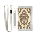 thumbnail image 1 of JIALIOU Nylon Trifold Card Wallet with ID Window Zipper Pocket for Men Women Teen Elegant Damask Pattern, 1 of 7
