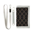 thumbnail image 1 of JIALIOU Nylon Trifold Card Wallet with ID Window Zipper Pocket for Men Women Teen Elegant Grid Lines, 1 of 7