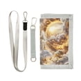 thumbnail image 1 of JIALIOU Nylon Trifold Card Wallet with ID Window Zipper Pocket for Men Women Teen Golden Light in Clouds, 1 of 7