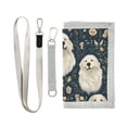 thumbnail image 1 of JIALIOU Nylon Trifold Card Wallet with ID Window Zipper Pocket for Men Women Teen Golden Retriever Flower Pattern, 1 of 7