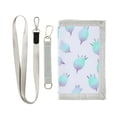 thumbnail image 1 of JIALIOU Nylon Trifold Card Wallet with ID Window Zipper Pocket for Men Women Teen Green Blue Pitaya, 1 of 7
