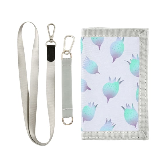 JIALIOU Nylon Trifold Card Wallet with ID Window Zipper Pocket for Men Women Teen Green Blue Pitaya
