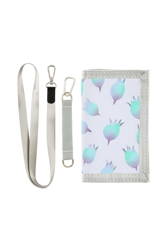 Nylon Trifold Card Wallet with ID Window Zipper Pocket for Men Women Teen Green Blue Pitaya