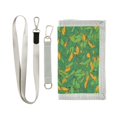 thumbnail image 1 of JIALIOU Nylon Trifold Card Wallet with ID Window Zipper Pocket for Men Women Teen Green Orange Leaves, 1 of 7