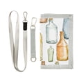 thumbnail image 1 of JIALIOU Nylon Trifold Card Wallet with ID Window Zipper Pocket for Men Women Teen Hand Drawn Bottle, 1 of 7