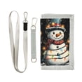thumbnail image 1 of JIALIOU Nylon Trifold Card Wallet with ID Window Zipper Pocket for Men Women Teen Happy Snowman with Colorful Lights, 1 of 7