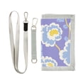 thumbnail image 1 of JIALIOU Nylon Trifold Card Wallet with ID Window Zipper Pocket for Men Women Teen Lilac Blue Retro Floral, 1 of 7