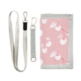 thumbnail image 1 of JIALIOU Nylon Trifold Card Wallet with ID Window Zipper Pocket for Men Women Teen Lovely Pink Cherry, 1 of 7