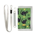 thumbnail image 1 of JIALIOU Nylon Trifold Card Wallet with ID Window Zipper Pocket for Men Women Teen Lucky Black Cat Gold Coin, 1 of 7