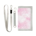 thumbnail image 1 of JIALIOU Nylon Trifold Card Wallet with ID Window Zipper Pocket for Men Women Teen Pink Soft Smoke Cloud, 1 of 7