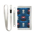 thumbnail image 1 of JIALIOU Nylon Trifold Card Wallet with ID Window Zipper Pocket for Men Women Teen Pirate Ship and Skull, 1 of 7
