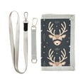 thumbnail image 1 of JIALIOU Nylon Trifold Card Wallet with ID Window Zipper Pocket for Men Women Teen Sleep Cute Deer, 1 of 7