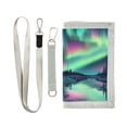 thumbnail image 1 of JIALIOU Nylon Trifold Card Wallet with ID Window Zipper Pocket for Men Women Teen Snow Aurora, 1 of 7