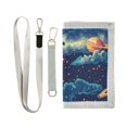 thumbnail image 1 of JIALIOU Nylon Trifold Card Wallet with ID Window Zipper Pocket for Men Women Teen Space Pixel Style, 1 of 7