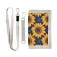 thumbnail image 1 of JIALIOU Nylon Trifold Card Wallet with ID Window Zipper Pocket for Men Women Teen Sunflowers and Small Leaf, 1 of 7