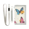thumbnail image 1 of JIALIOU Nylon Trifold Card Wallet with ID Window Zipper Pocket for Men Women Teen Vibrant Colorful Butterflies, 1 of 7
