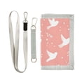 thumbnail image 1 of JIALIOU Nylon Trifold Card Wallet with ID Window Zipper Pocket for Men Women Teen White Flying Birds, 1 of 7