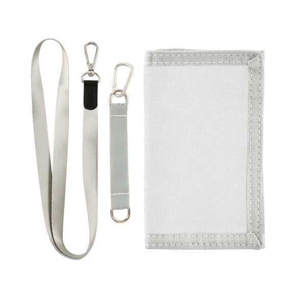 JIALIOU Nylon Trifold Card Wallet with ID Window Zipper Pocket for Men Women Teen White Paper Texture