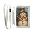 thumbnail image 1 of JIALIOU Nylon Trifold Card Wallet with ID Window Zipper Pocket for Men Women Teen Winter Snowman, 1 of 7